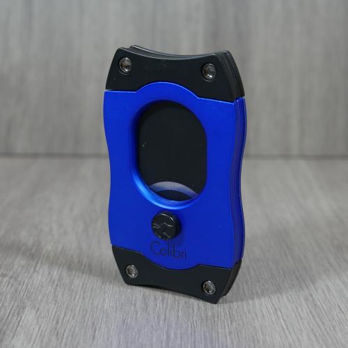 Colibri S Cut Brushed Metal Cigar Cutter - Blue & Black